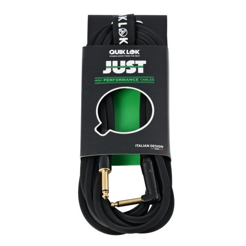 Quik Lok JUST JR 4,5 готовый инструментальный кабель серии Just, 4,5 метра, металлические разъемы Mono Jack (прямой-угловой)