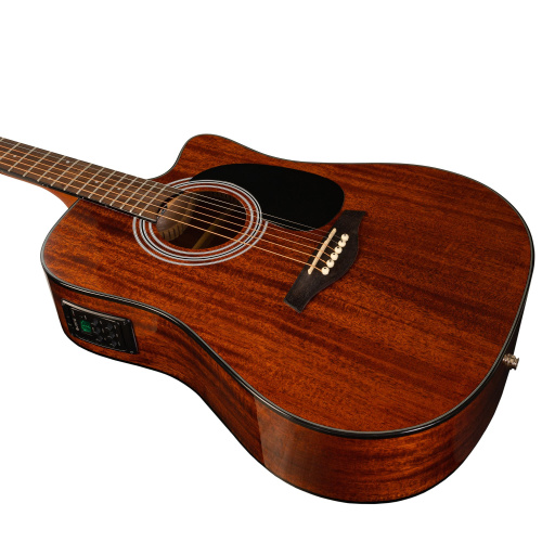 ROCKDALE Aurora D6 C E ALL-MAH Gloss электроакустическая гитара, дредноут с вырезом, корпус из махагони, цвет натуральный, глянц фото 3