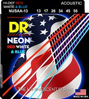 DR NUSAA-13 HI-DEF NEON струны для акустической гитары с люминесцентным покрытием в палитре цвето