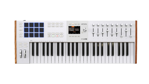 Arturia KeyLAB 49 MK3 White MIDI клавиатура, 49 клавиш, полувзвешенная механика, дисплей, 12 пэдов