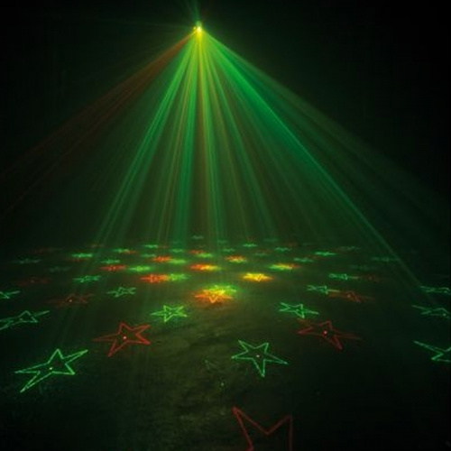 American DJ Micro Gobo зеленый лазер мощностью 30мВт+красный лазер мощностью 80мВт, свыше 200 красны фото 3