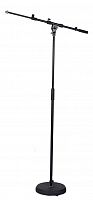 ROXTONE MS075 Black Прямая микрофонная стойка с телескопической "стрелой", чугунное основание с резиновым антивибрационным кольцом, цвет: матовый черн