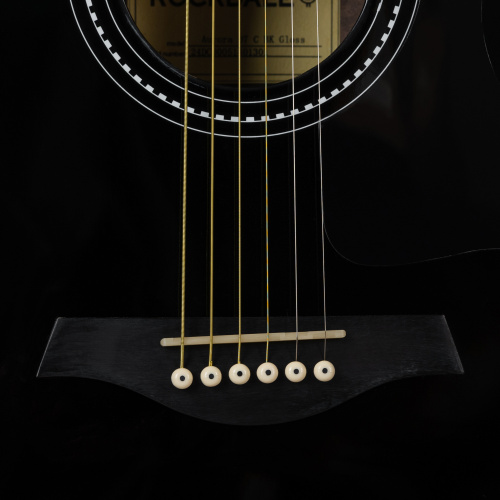 ROCKDALE Aurora D7 C BK Gloss Акустическая гитара Форма корпуса Dreadnought с вырезом. Цвет черный. Глянцевое покрытие. Верхняя дека из ели. Нижняя де фото 3