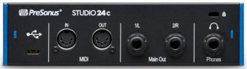 PreSonus Studio 24C аудио/MIDI интерфейс, USB-C 2.0, 2 вх/2 вых канала, предусилители XMAX, до 24 бит/192кГц, MIDI I/O, ПО StudioLive Artist фото 2