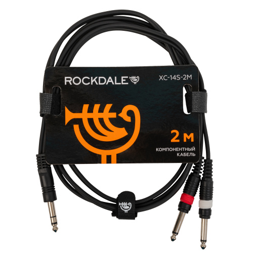 ROCKDALE XC-14S-2M готовый компонентный кабель, разъемы 2 mono jack - stereo jack, 2 метра