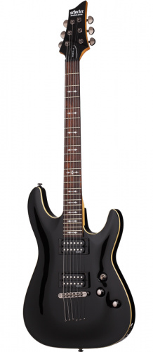 Schecter OMEN-6 BLK Гитара электрическая, 6 струн, корпус липа, гриф клен, лады 24XJumbo, черный фото 2