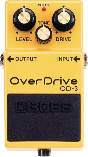 ROLAND OD-3 педаль гитарная OverDrive. Регуляторы: Level, Tone, Drive. Индикатор Check. Разъемы: вход/выход (гнезда Jack), гнездо для адаптера 9V. Мет фото 5