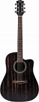 FLIGHT D-155C MAH BK акустическая гитара с вырезом, в.дека-махагони, корпус-махагони, цвет черный