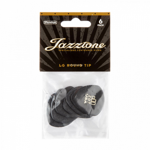 Dunlop Jazztone Large Round Tip 477P207 6Pack медиаторы, большие, круглый кончик, 6 шт. фото 3
