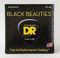 DR BKA-10 BLACK BEAUTIES струны для акустической гитары чёрные 10 48