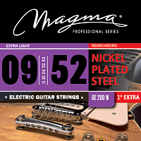 Magma Strings GE200N Струны для 7-струнной электрогитары 9-52, Серия: Nickel Plated Steel, Калибр: 9-11-16-24-32-42-52, Обмотка: круглая, никелирована