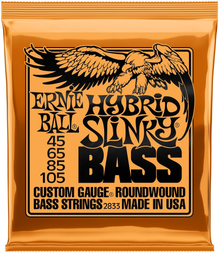 Ernie Ball 2833 струны для бас-гитары Nickel Wound Bass Hybrid Slinky (45-65-85-105)