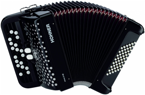HOHNER Nova II 48 (A4252) black кнопочный аккордеон, гриф B, цвет: черный