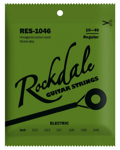 ROCKDALE RES-1046 Струны для электрогитары с шестигранным сердечником и никелевым покрытием. Цветная бобышка в основании струны соответствует номеру с