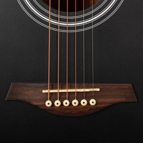 ROCKDALE Aurora D6 Satin BK акустическая гитара дредноут, цвет черный, сатиновое покрытие фото 6