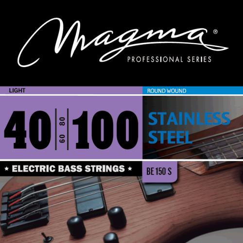 Magma Strings BE150S Струны для бас-гитары 40-100, Серия: Stainless Steel, Калибр: 40-60-80-100, Обмотка: круглая, нержавеющая сталь, Натяжение: Light