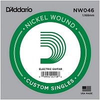 D'ADDARIO NW046 одиночная струна для электрогитары .046 обмотка никель