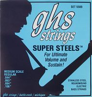 GHS 5500 Струны для бас-гитары (44-63-84-106) обмотка нерж.сталь
