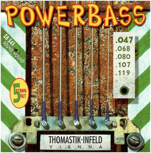 THOMASTIK EB345 Power Bass струны для 5-ти струны для бас гитары -гитары, Long Scale, 47-119
