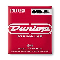 Dunlop DBHYN45105 Dual Dynamic Hybrid Nickel cтруны для бас-гитары 45-105, никель/ сталь