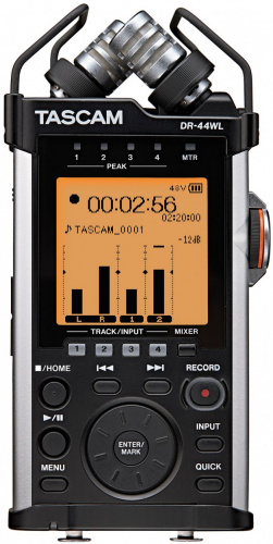 Tascam DR-44WL портативный PCM стерео рекордер с встроенными микрофонами, Wav/MP3, с возмохностью подключения дополнительных 2-х внешних микрофонов с  фото 2