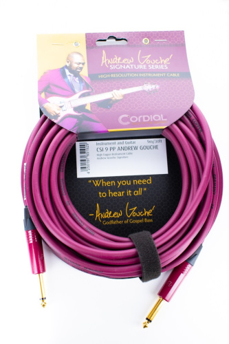Cordial CSI 9 PP ANDREW GOUCHE гитарный кабель TS джек 6,3мм TS джек 6,3 мм, разъемы Neutrik, 9м