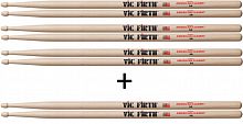 VIC FIRTH P5A.3-5A.1 Барабанные палочки, материал орех, деревянные наконечники (4 пары по цене 3х)