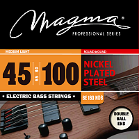 Magma Strings BE160NDB Струны для бас-гитары Double Ball End 45-100, Серия: Double Ball End, Калибр: 45-65-80-100, Обмотка: круглая, никелированая ста