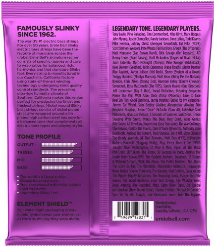Ernie Ball 2831 струны для бас-гитары Nickel Wound Bass Power Slinky (55-75-90-110) фото 2