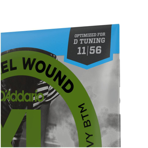 D'ADDARIO EXL117 NICKEL WOUND MEDIUM TOP/EXTRA-HEAVY BOTTOM 11-56 струны для электрогитары, никелерованная сталь, 11-56 фото 2