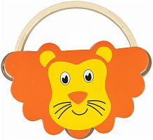 BEE DF603 Lion Тамбурин деревянный без мембраны с 3 парами джинглов, диаметр 160 мм, дизайн лев