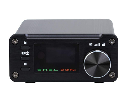 SMSL SA-50 Plus black Усилитель. КГИ+Н: <0.018% Сигнал/шум: 95дБ Мощность: 40Вт Потребляемая мощность в режиме ожидания: 1Вт Вход: USB/Micro-SD/Optica