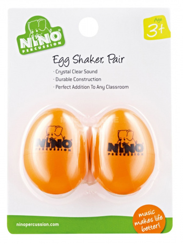 MEINL NINO540OR-2 шейкер-яйцо, пара, материал: пластик, цвет: оранжевый