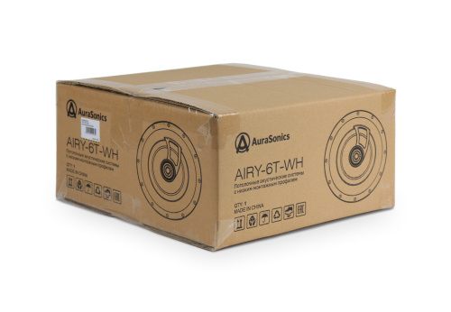 AuraSonics AIRY-6T-WH потолочная акустическая система 6", низкопрофильная 104мм, ВЧ 1" шёлк, 40Вт-8Ом, 100В-5/10/20/40Вт, 65-20KHz, монтажное отверсти фото 3