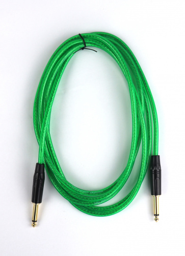 AuraSonics J63J63-3TGR гитарный кабель Jack TS 6.3мм Jack TS 6.3мм 3м, прозрачный зеленый фото 2
