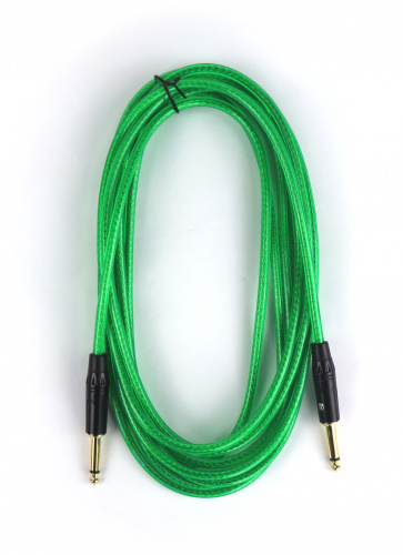 AuraSonics J63J63-5TGR гитарный кабель Jack TS 6.3мм Jack TS 6.3мм 5м, прозрачный зеленый фото 2