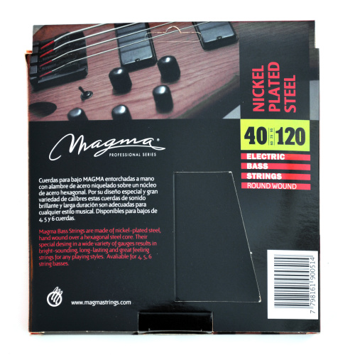 Magma Strings BE145N Струны для 5-струнной бас-гитары Low B 40-120, Серия: Nickel Plated Steel, Калибр: 40-60-75-95-120, Обмотка: круглая, никелирован фото 3