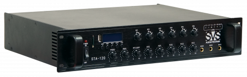 SVS Audiotechnik STA-120 Радиоузел 6 зон, 70/100 В (4, 8, 16 Ом), усилитель мощности 120 Вт фото 4