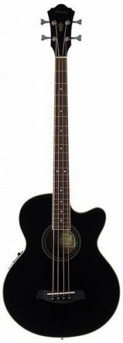 IBANEZ AEB8E BLACK электроакустическая бас-гитара, цвет черный, нижняя дека и обечайка махогани, верхняя дека ель, гриф махагони, накладка палисандр,  фото 2