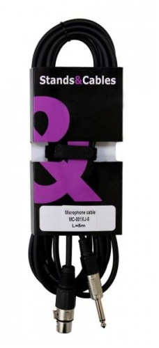 Stands&Cables MC-001XJ-5 Кабель микрофонный распаянный, XLR мама JACK моно, длина 5 метров