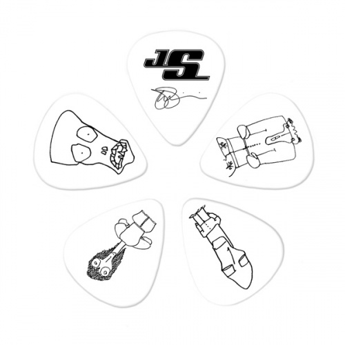 PLANET WAVES 1CWH4-10JS JOE SATRIANI PICKS WHITE MEDIUM комплект медиаторов, 10 шт, модель Джо Сатриани, средней жёсткости, цвет