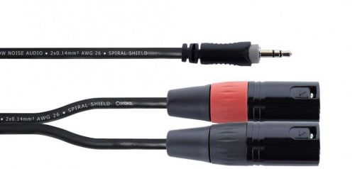 Cordial EY 1,5 WMM кабель Y-адаптер джек стерео 3.5мм—2xXLR male, 1.5м, черный