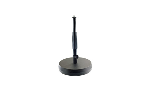 K&M 23325-300-55 настольная микрофонная стойка прямая, звукопоглощающая литая основа, в 217-347 мм, черная