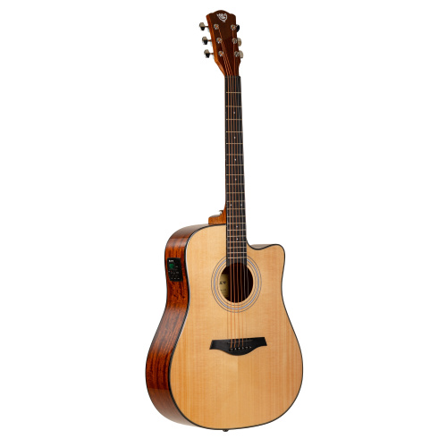ROCKDALE Aurora D5-E Gloss C NAT электроакустическая гитара дредноут с вырезом, цвет натуральный, глянцевое покрытие фото 2