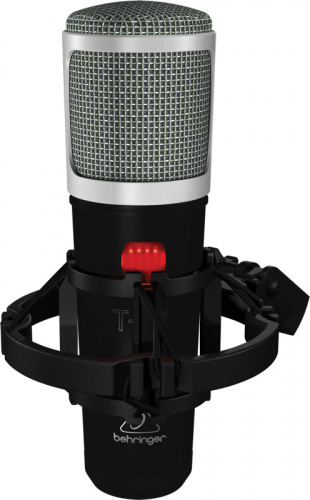 Behringer T-47 Studio Condenser Microphone ламповый студийный конденсаторный микрофон (кардиоида), в комплекте с эласт. подвесом, блоком питания, кабе фото 7
