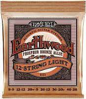 Ernie Ball 2153 струны для 12стр. акуст.гитары Phosphor Slinky (9-9.12-12.20w-9.26-12.36-20p.46-26)