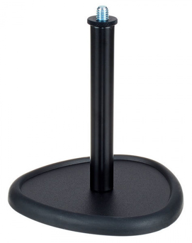K&M 23230-300-55 настольный держатель микрофона на закруглённом тяжёлом основании, высота 15 см, разъём 3/8, сталь,чёрный