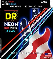 DR NUSAB-40 HI-DEF NEON струны для 4-струнной бас гитары с люминесцентным покрытием в палитре