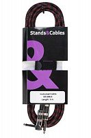 STANDS & CABLES GC-056-3 кабель в тканевой оплетке инструментальный Jack-Jack угловой, 3 м.