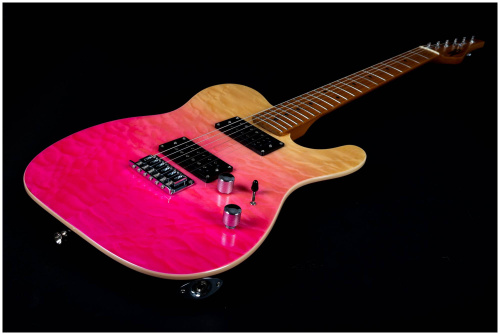 JET JT-450 QTPK электрогитара, Telecaster, корпус липа, топ тигровый клен, цвет PK фото 15